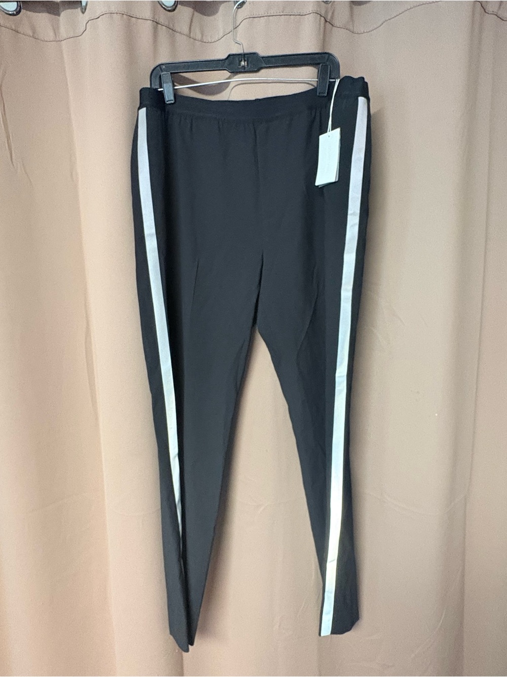Helmut Lang Band Pull On Black/Silver Pants Sz. XXL Italian Techno Wool- NWT